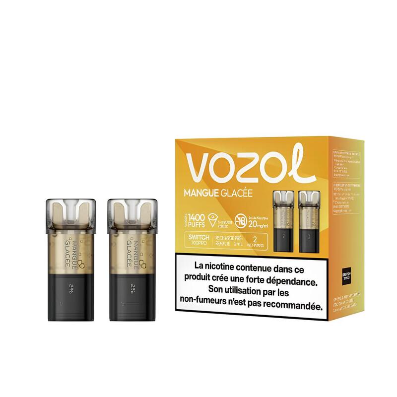 Pods Vozol Switch Pro 700 2ml - Pack de 2 0 mg Mangue Glacée | VAPEVO