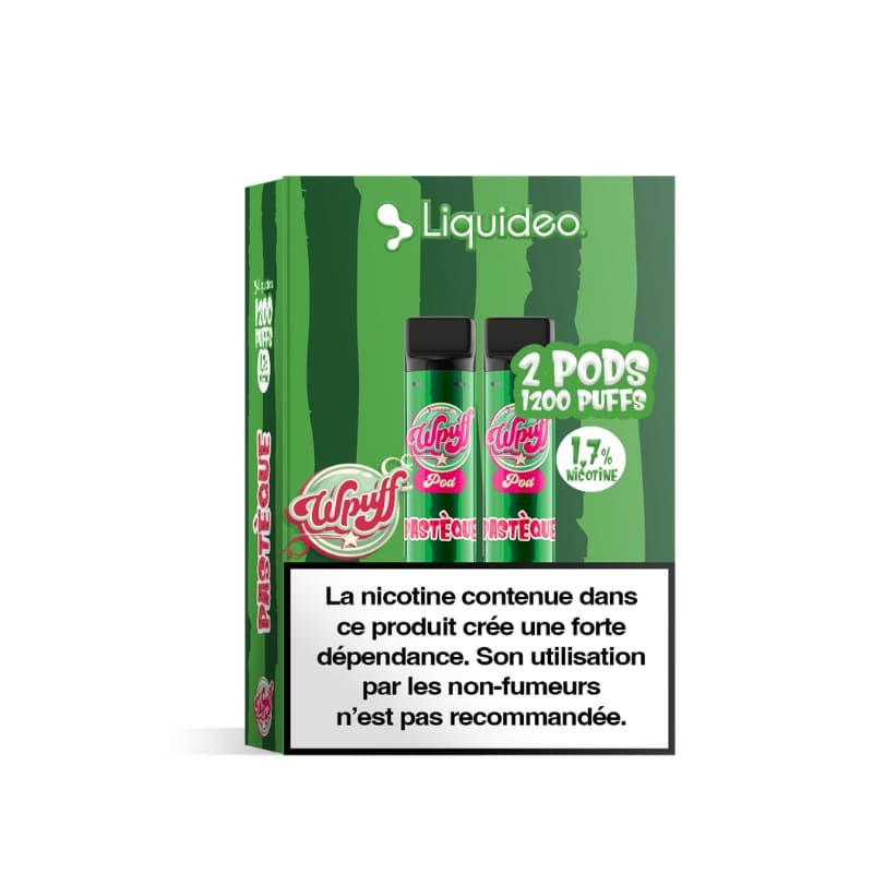 Pods Wpuff 600 Liquideo Original 2ml - Pack de 2 17 mg Pastèque | VAPEVO