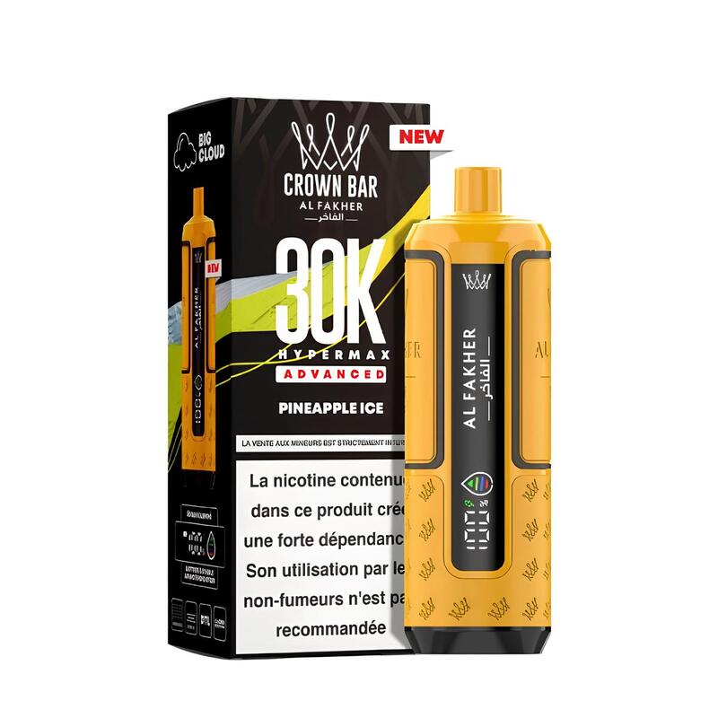Puff Al Fakher Crown Bar HyperMax Advanced 30K 6mg Pineapple Ice | VAPEVO