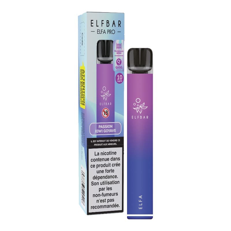 Puff Elfbar Elfa Pro 2ml 500mAh 10 mg Passion Kiwi Goyave | VAPEVO