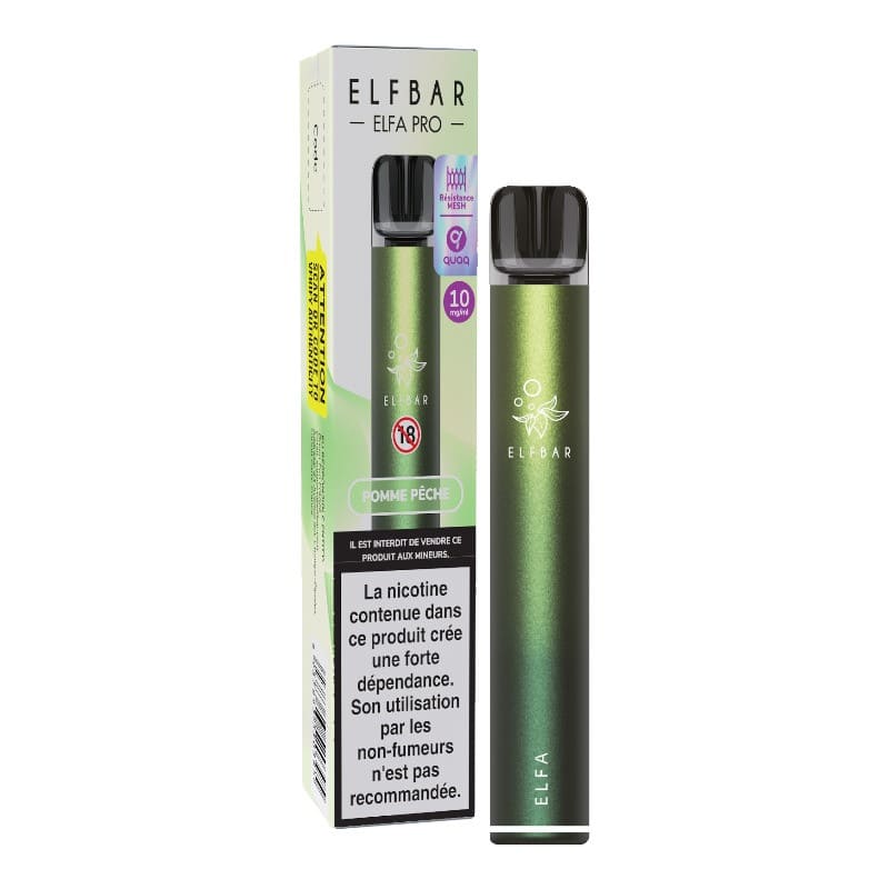 Puff Elfbar Elfa Pro 2ml 500mAh 10 mg Pomme Pêche | VAPEVO