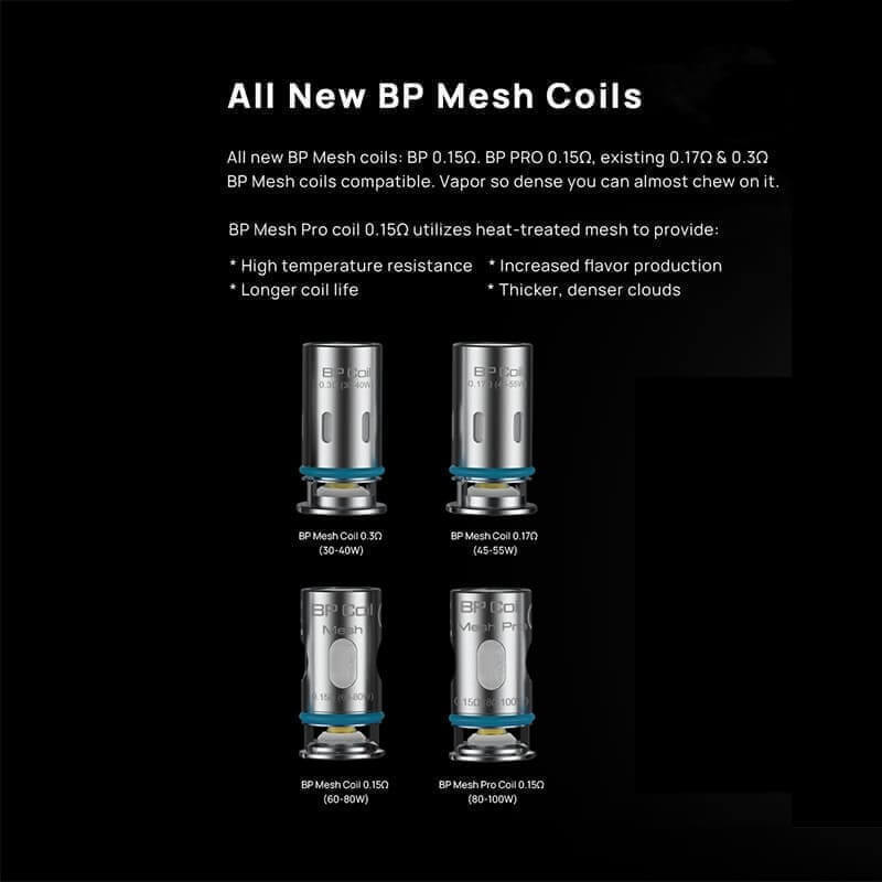 Résistances Aspire BP – Pack de 5 Mesh 0.15 ohm | VAPEVO