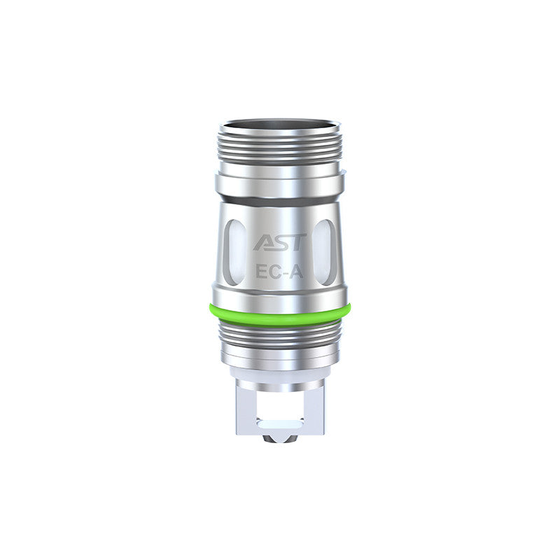 Résistance Eleaf EC-A argentée en acier inoxydable avec joint vert et gravure AST pour clearomiseur Melo.