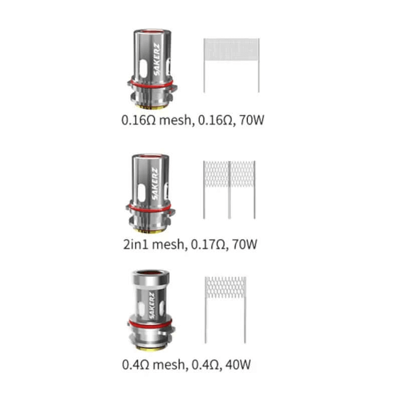 Résistances Horizontech Sakerz – Pack de 3 Mesh 0.16 ohm | VAPEVO