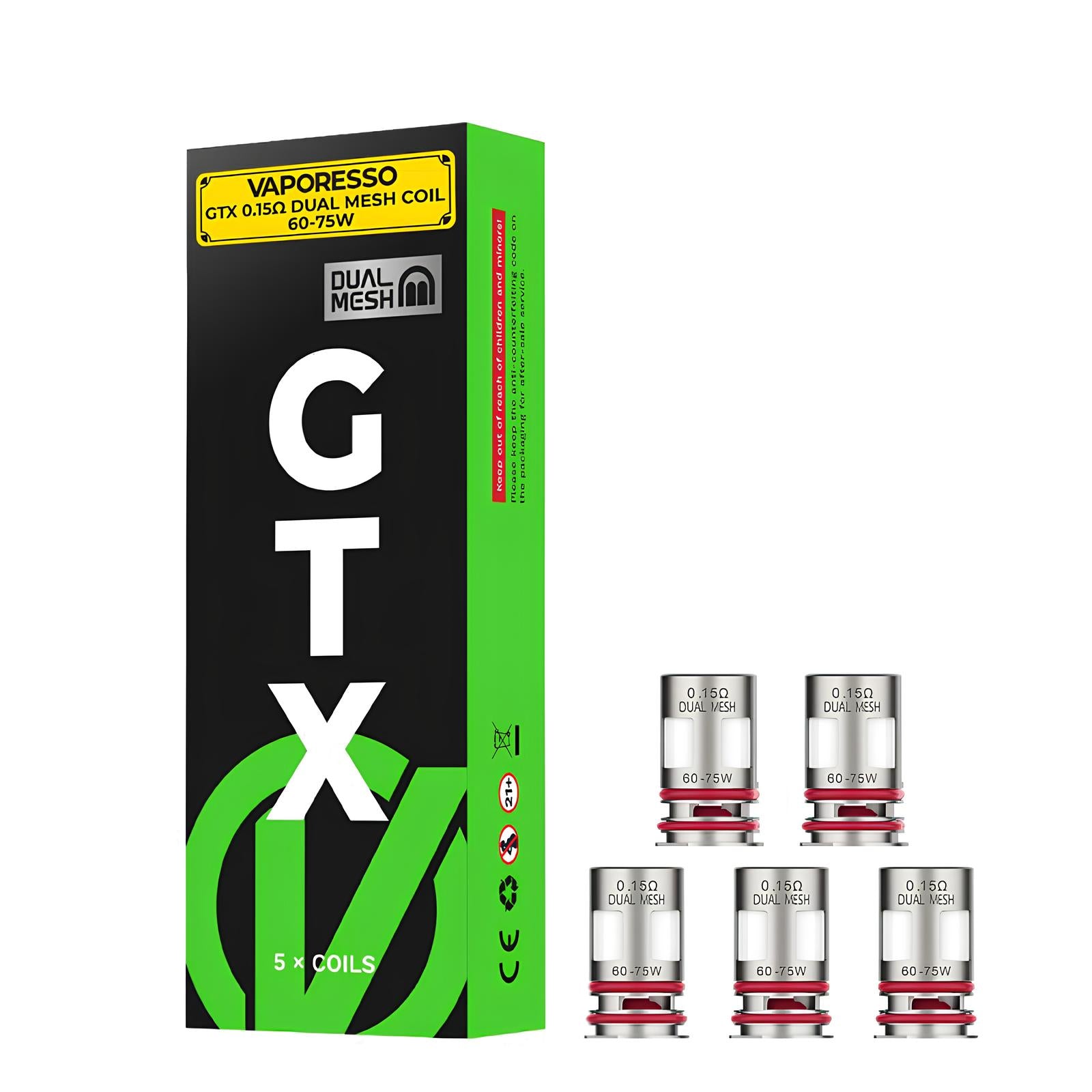 Résistances Vaporesso GTX Dual Mesh - Pack de 5 0.15 ohm | VAPEVO