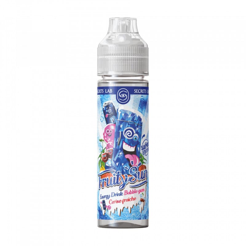SECRET'S LAB Fruity Sun Edition Saphire - Energy Drink Bubble Gum Cerise Fraîche - E-liquide 50ml 0mg | VAPEVO