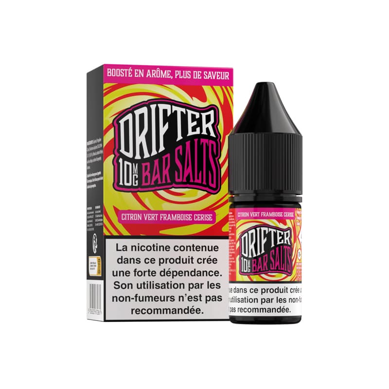 Sel de Nicotine Drifter Bar Salts Citron Vert Framboise Cerise 10ml 10 mg | VAPEVO