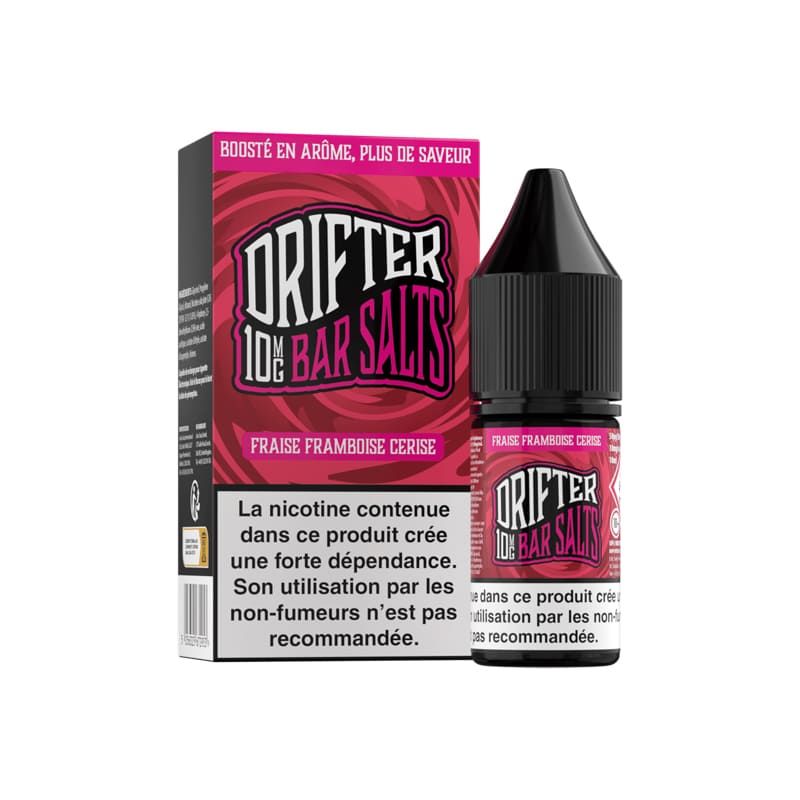 Sel de Nicotine Drifter Bar Salts Fraise Framboise Cerise 10ml 10 mg | VAPEVO
