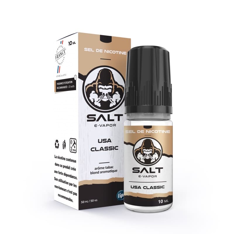 Sel de Nicotine Salt E-Vapor USA Classic 10ml 10 mg | VAPEVO