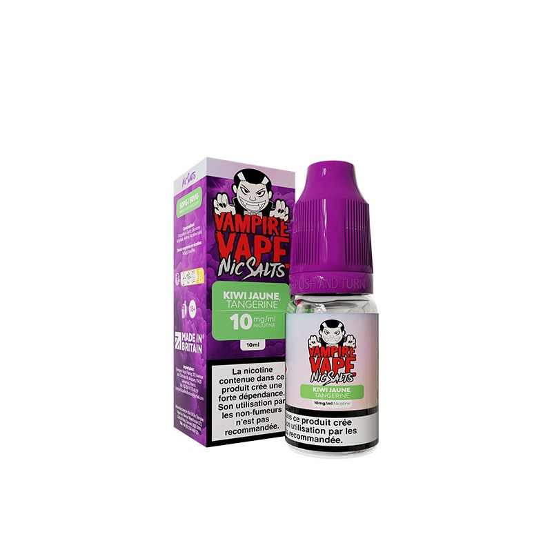 Sel de Nicotine Vampire Vape Kiwi Jaune & Tangerine 10ml 10 mg | VAPEVO