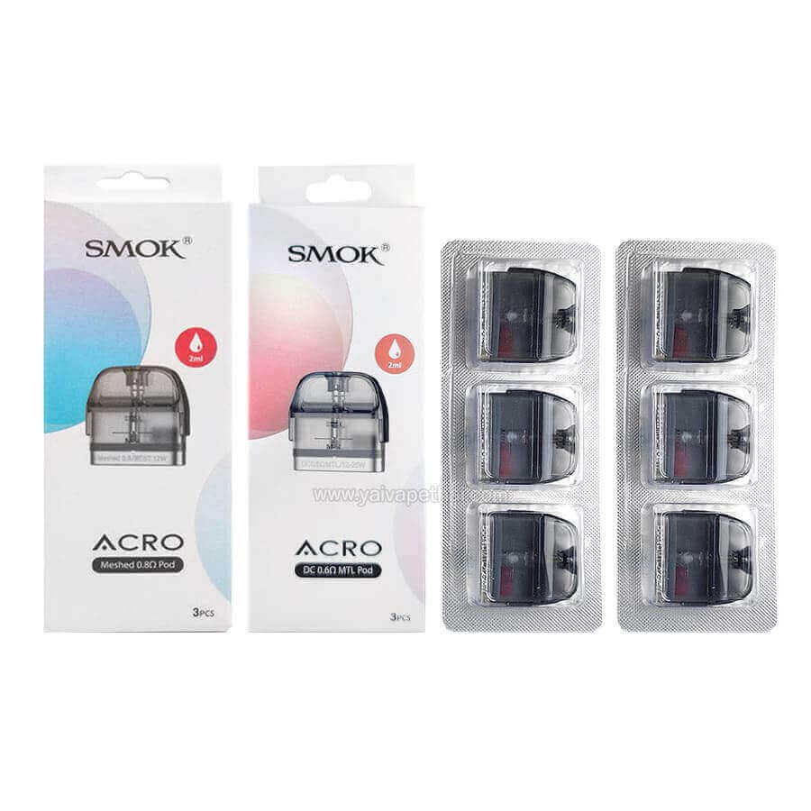 SMOKTECH ACRO - Pack de 3 Cartouches Pod 2ml-Meshed 0.8 ohm-VAPEVO