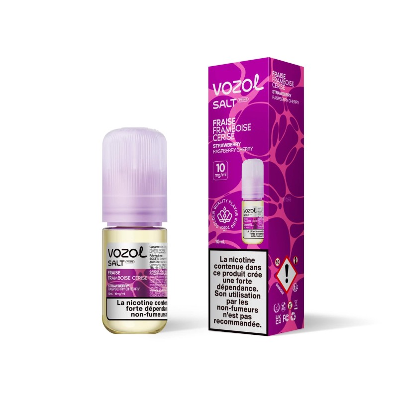 E-liquide Sel de Nicotine Fraise Framboise Cerise 10ml - Vozol