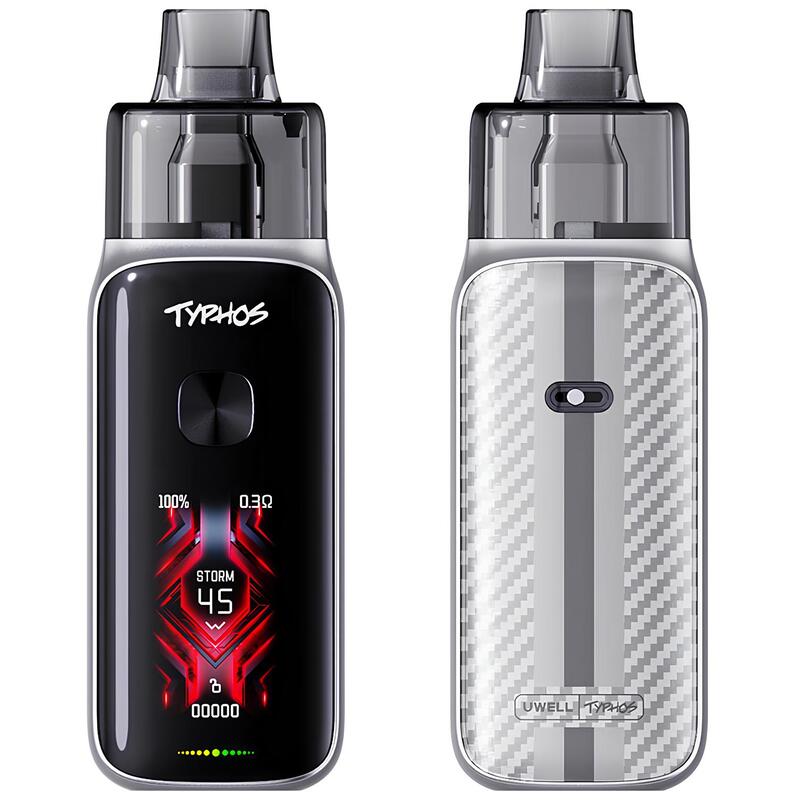 UWELL Typhos Pro - Kit E-Cigarette 45W 3000mAh 6ml-Satin Silver-VAPEVO