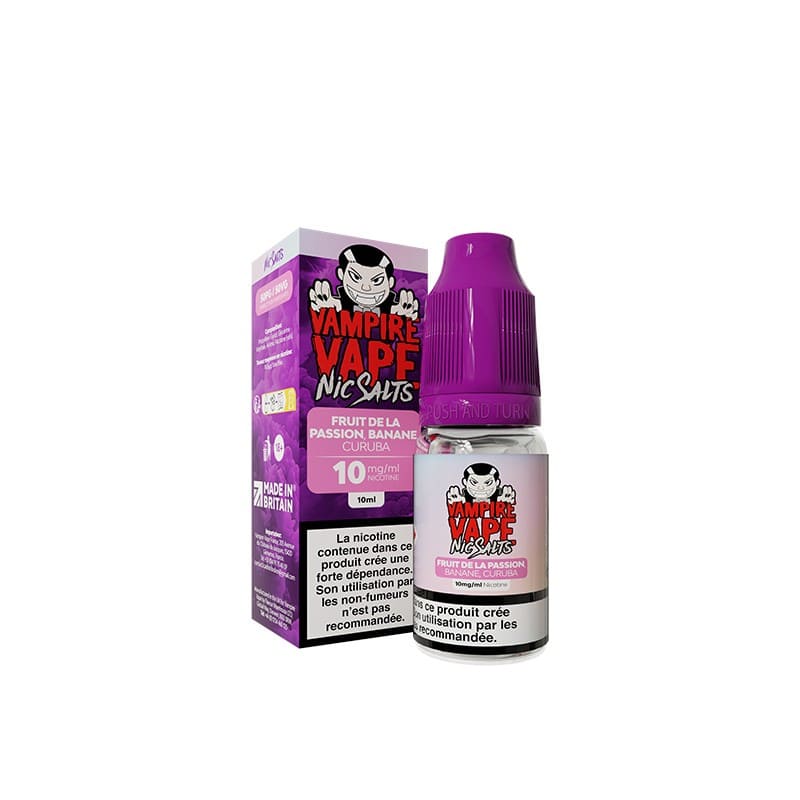 VAMPIRE VAPE Fruit de la Passion & Banane & Curuba - Sel de nicotine 10ml-10 mg-VAPEVO