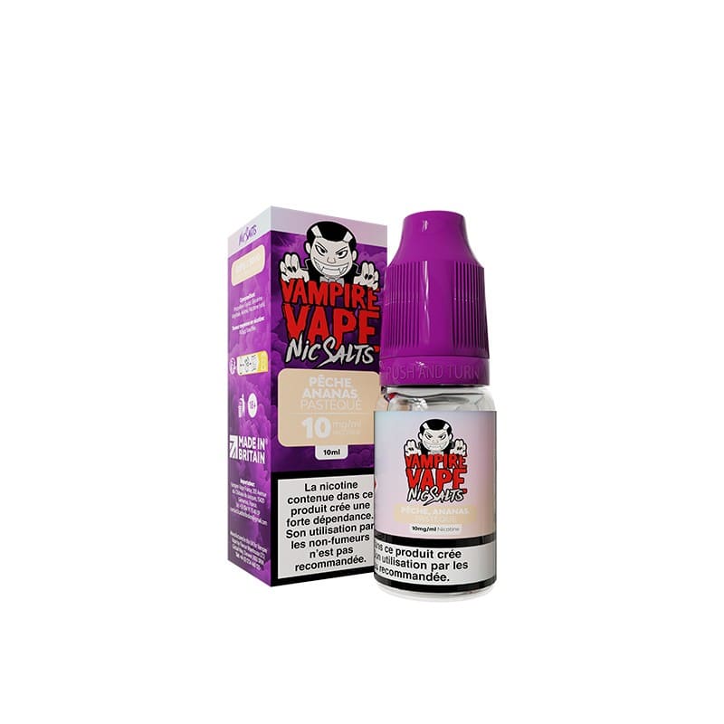 VAMPIRE VAPE Pêche Ananas Pastèque - Sel de nicotine 10ml-10 mg-VAPEVO