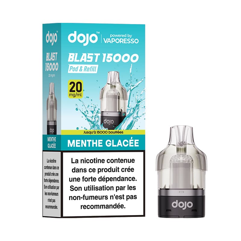 VAPORESSO Dojo Blast 15K - Pod Préremplie 10ml 15000 Puffs-20 mg-Menthe Glacée-VAPEVO