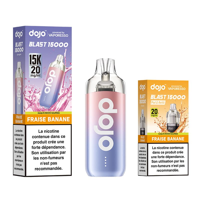 VAPORESSO Dojo Blast 30K - Puff Rechargeable 30000 Puffs-20 mg-Fraise Banane-VAPEVO