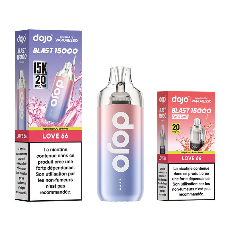 VAPORESSO Dojo Blast 30K - Puff Rechargeable 30000 Puffs 20mg Love 66 | VAPEVO