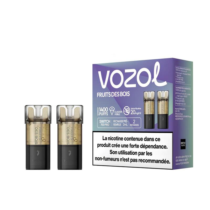 VOZOL Switch 600 - Pack de 2 Cartouches 2ml-0 mg-Pastèque Glacée-VAPEVO