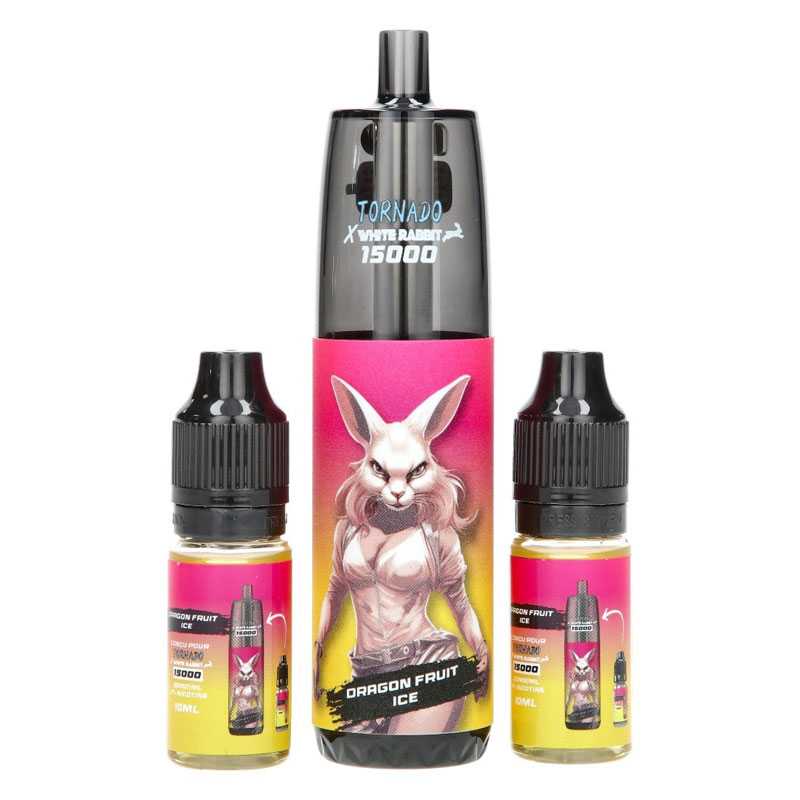 WHITE RABBIT Tornado 15K - Kit Rechargeable 15000 Puffs 10 mg Dragon Fruit Ice | VAPEVO