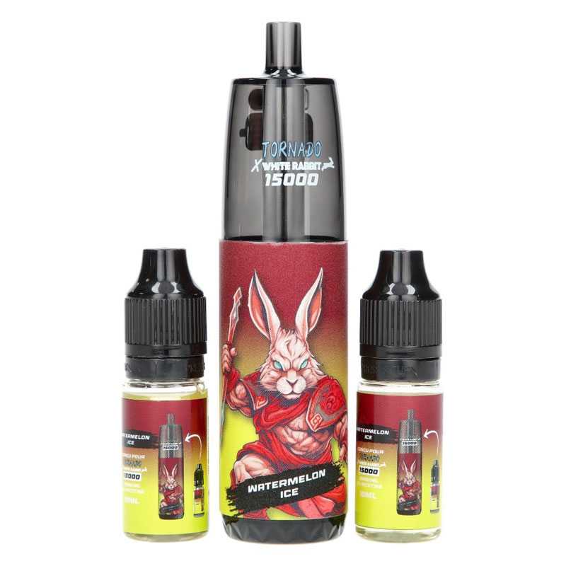 WHITE RABBIT Tornado 15K - Kit Rechargeable 15000 Puffs 10 mg Watermelon Ice | VAPEVO