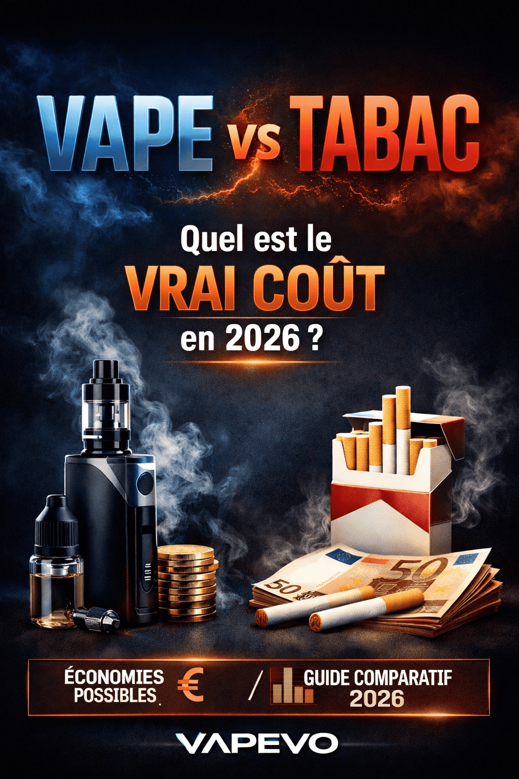 Cigarette électronique vs tabac : qui coûte le moins cher ? Le guide ultra-complet 2026