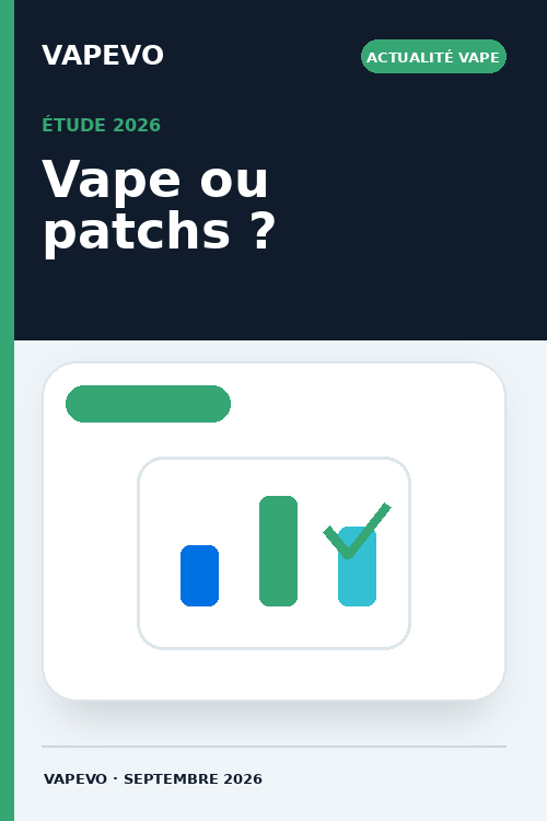 Cigarette électronique ou patchs : étude Cochrane 2026 - Actualité VAPEVO