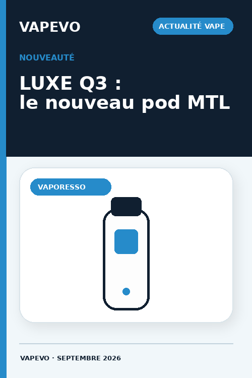 Vaporesso LUXE Q3 - nouveau pod MTL 2026 - VAPEVO
