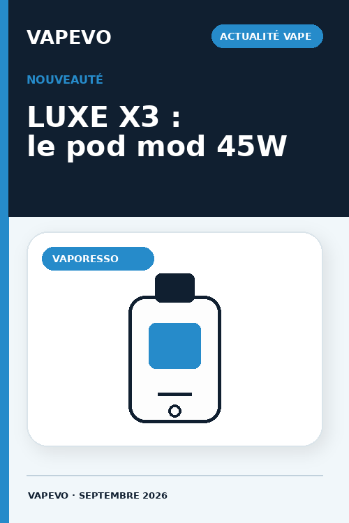 Vaporesso LUXE X3 : 45W, 2600mAh et Dual Mesh, quoi de neuf ?