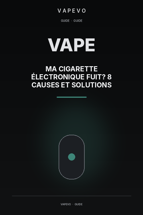 Pourquoi ma cigarette électronique fuit ? 8 causes et solutions - VAPEVO