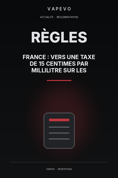 France : Vers une taxe de 15 centimes par millilitre sur les e-liquides - VAPEVO