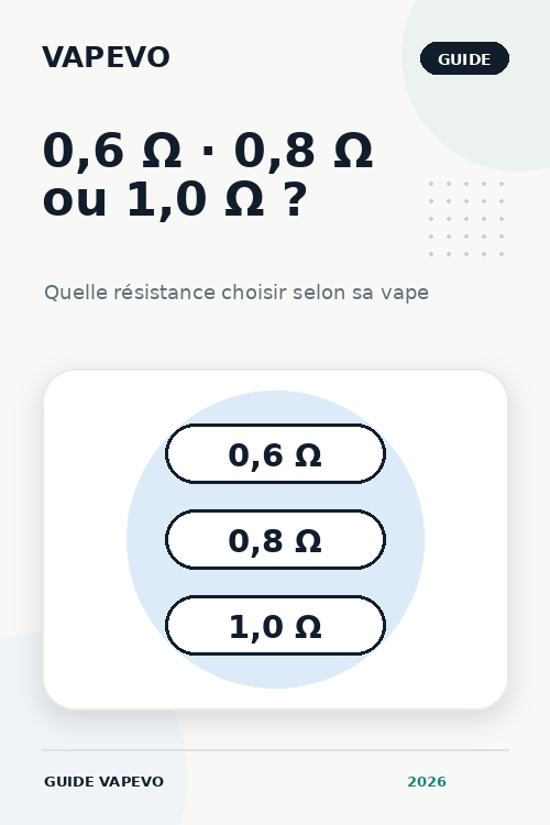 Résistance 0,6 Ω, 0,8 Ω ou 1,0 Ω : laquelle choisir ?