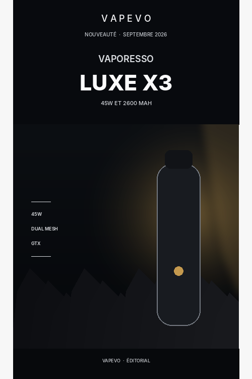Vaporesso LUXE X3 - actualité VAPEVO