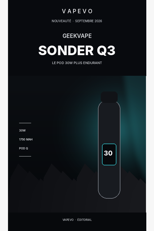 Geekvape Sonder Q3 - actualité VAPEVO