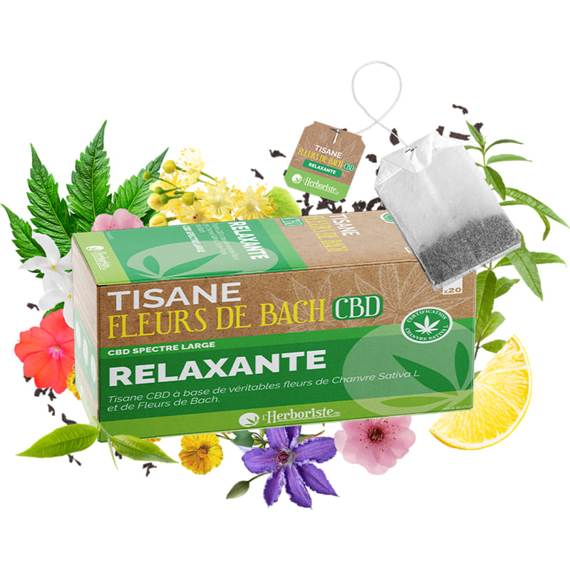 L'HERBORISTE CBD Fleurs de Bach - 20 Sachets de Tisane CBD Relaxante