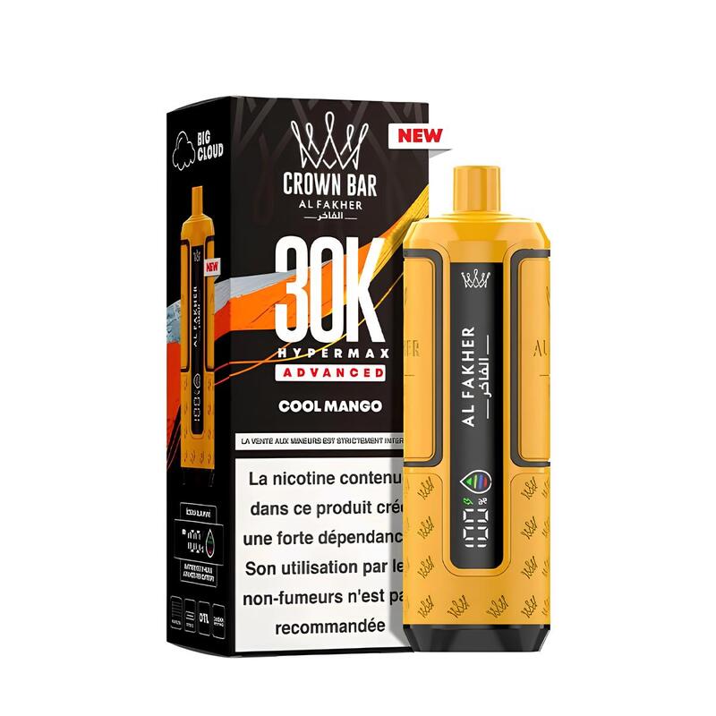 AL FAKHER CROWN BAR HyperMax Advanced 30K - Puff Rechargeable 6mg Cool Mango | VAPEVO