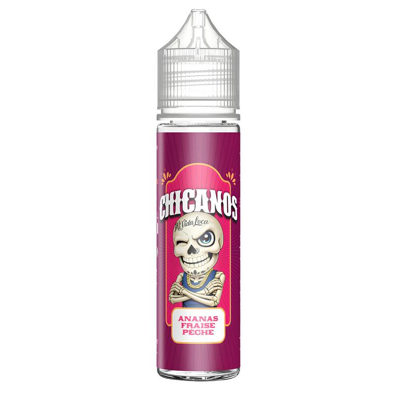 E-liquide Ananas Fraise Pêche 50ml/100ml 0mg – Chicanos