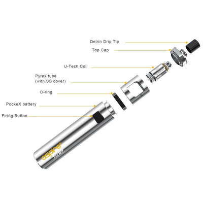 ASPIRE PockeX AIO - E-Cigarette 23W 1600mAh Black | VAPEVO