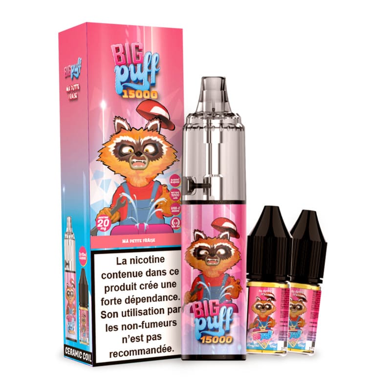 BIG PUFF 15000 - Puff Rechargeable 15000 Puffs-20 mg-Banane à la Fraise-VAPEVO