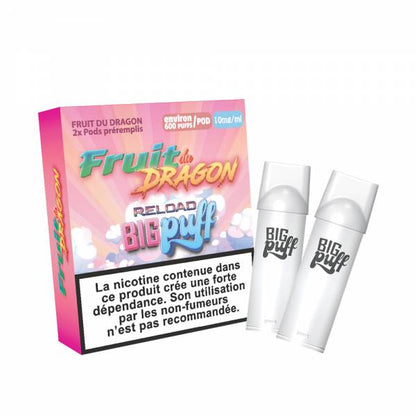 BIG PUFF Reload - Pack de 2 Cartouches 2 ml 600 Puffs-0 mg-Barbe à Papa-VAPEVO