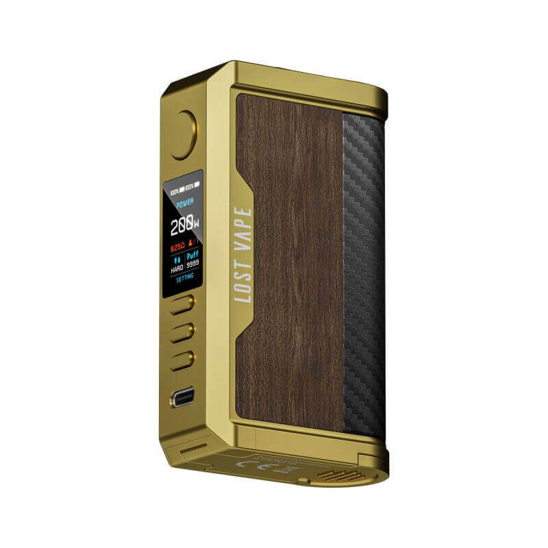 Box Mod Lost Vape Centaurus Q200 200W Gold Teak Wood | VAPEVO