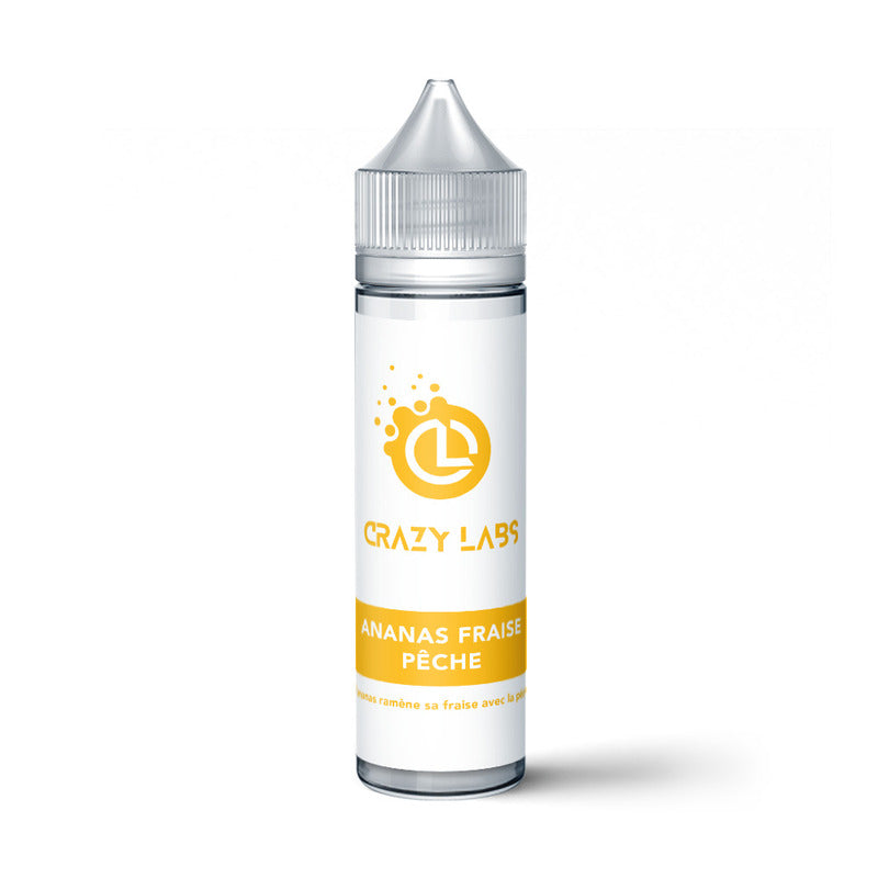 CRAZY LABS Ananas Fraise Pêche - E-liquide 50ml 0 mg | VAPEVO