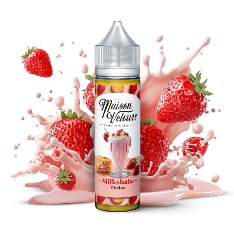 CRAZY LABS Maison Velours Milkshake Fraise - E-liquide 50ml 0 mg | VAPEVO