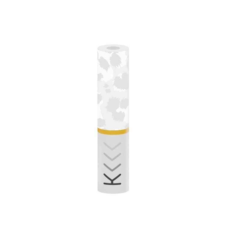 Drip tip filtre en coton blanc pour Kiwi Vapor, design cylindrique avec logo et motif gris, sensation cigarette.