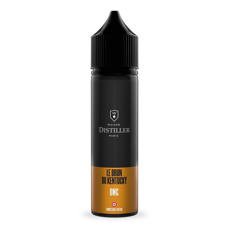 Flacon de 50ml Le Brun du Kentucky Maison Distiller, étiquette noire et bronze avec bouchon noir, design élégant et moderne.