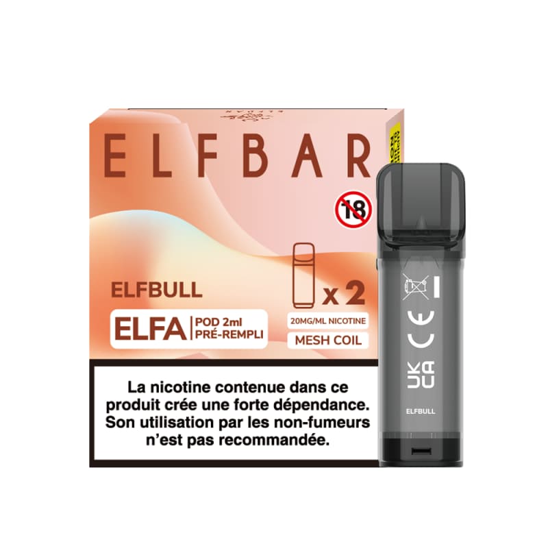 ELFBAR ELFA - Pack de 2 Cartouches 2ml 20mg-20 mg-ElfBull-VAPEVO