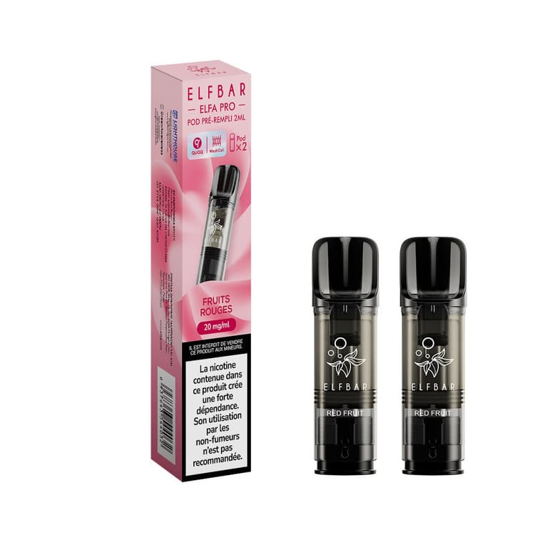 ELFBAR ELFA Pro - Pack de 2 Cartouches 2ml 10 mg Fraise Glacée | VAPEVO