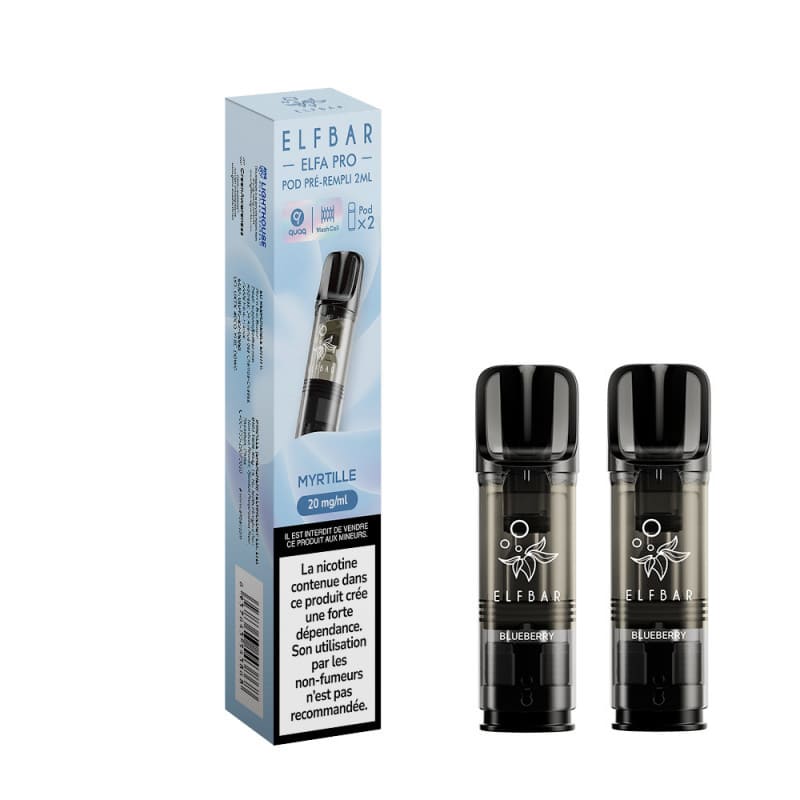 ELFBAR ELFA Pro - Pack de 2 Cartouches 2ml 10 mg Myrtille | VAPEVO