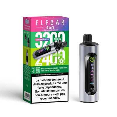 ELFBAR Kit 4in1 - Puff Rechargeable 3200 Puffs 20 mg Edition Mix de Fruits | VAPEVO