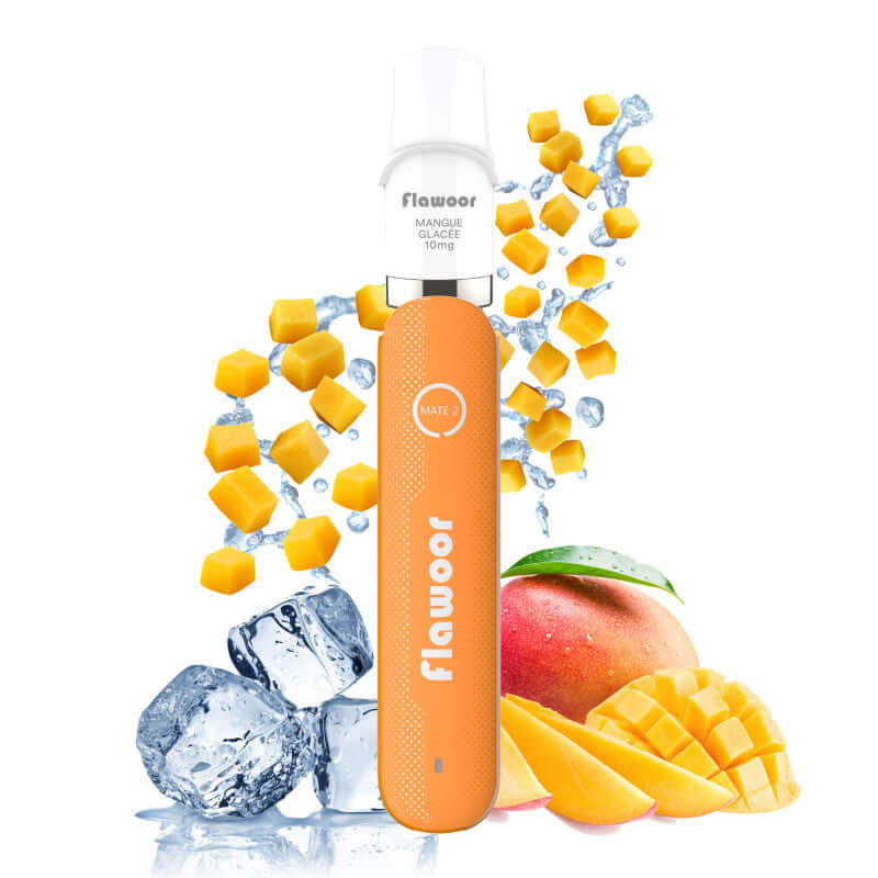 FLAWOOR Mate 2 - Puff Rechargeable 600 Puffs-10 mg-Mangue Glacée-VAPEVO
